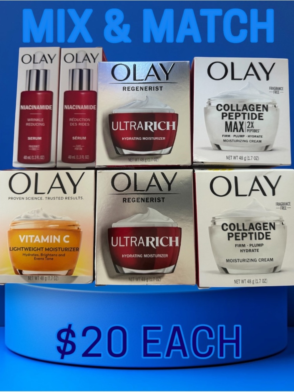 OLAY Regenerist, Collagen Peptide, Vitamin C, Niacinamide Moisturizer & Serums